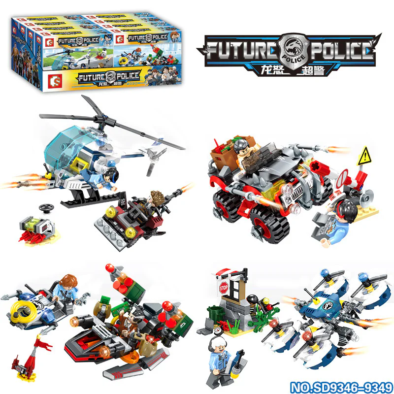 Dragon's Fury: 4 Models - Helicopter Pursuit, Ocean Chase, Off-Road Car Crash, Drone Chases 森宝 SEMBO SD9348