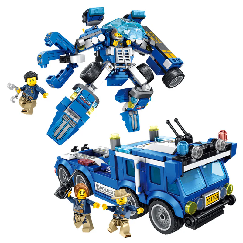 Police Series: Forest Patrol Vehicle, Forest Off-Road Patrol Car, Hummer, Forest Police Car 潘洛斯 PANLOSBRICK 681002D image 3