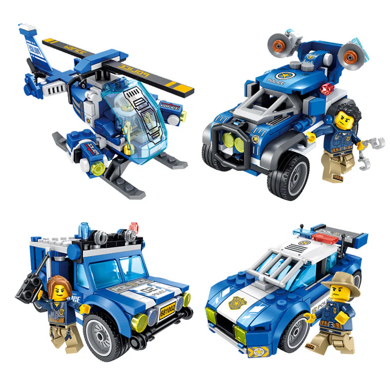 Police Series: Forest Patrol Vehicle, Forest Off-Road Patrol Car, Hummer, Forest Police Car 潘洛斯 PANLOSBRICK 681002D image 5