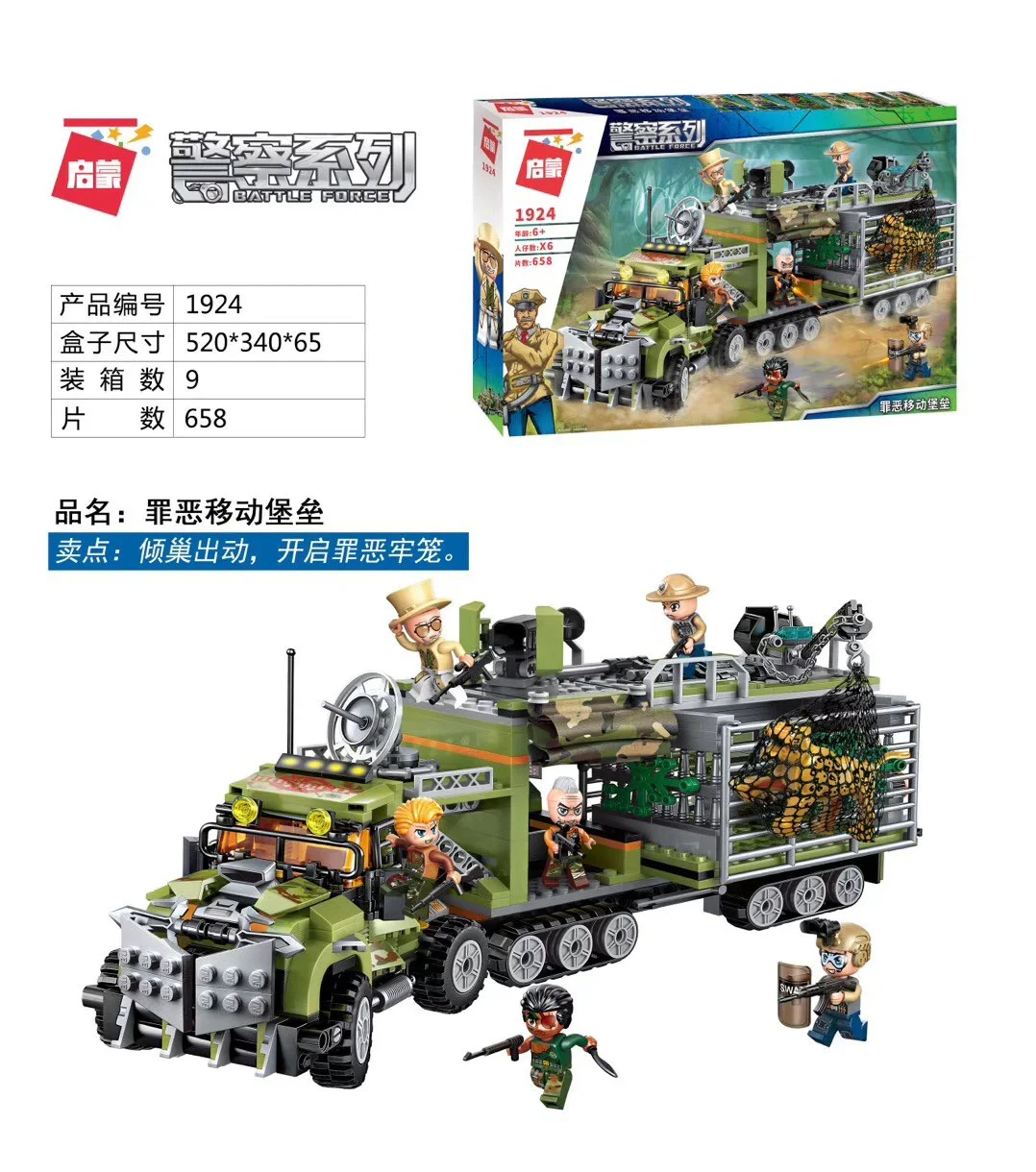 Police series: criminal moving fortress 启蒙 QMAN/ENLIGHTEN/Keeppley 1924