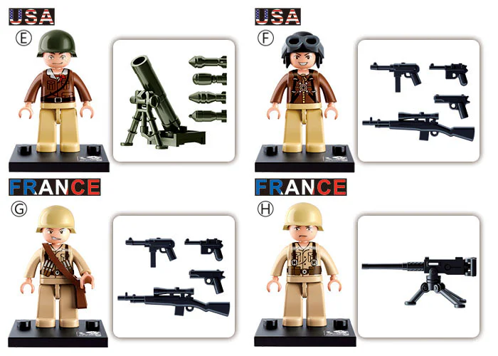 WWII Soldier 12 Styles 小鲁班 Sluban M38-0582 image 2