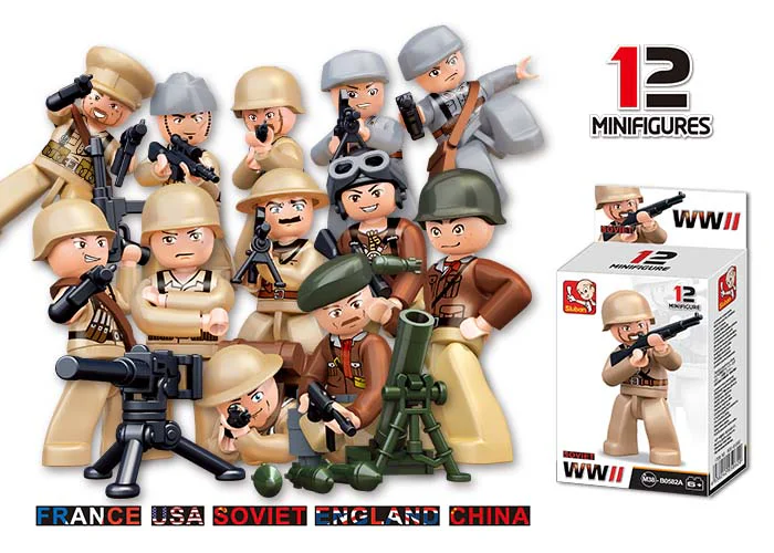 WWII Soldier 12 Styles 小鲁班 Sluban M38-0582 image 4
