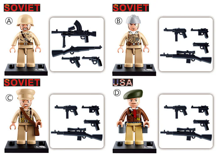WWII Soldier 12 Styles 小鲁班 Sluban M38-0582 image 5