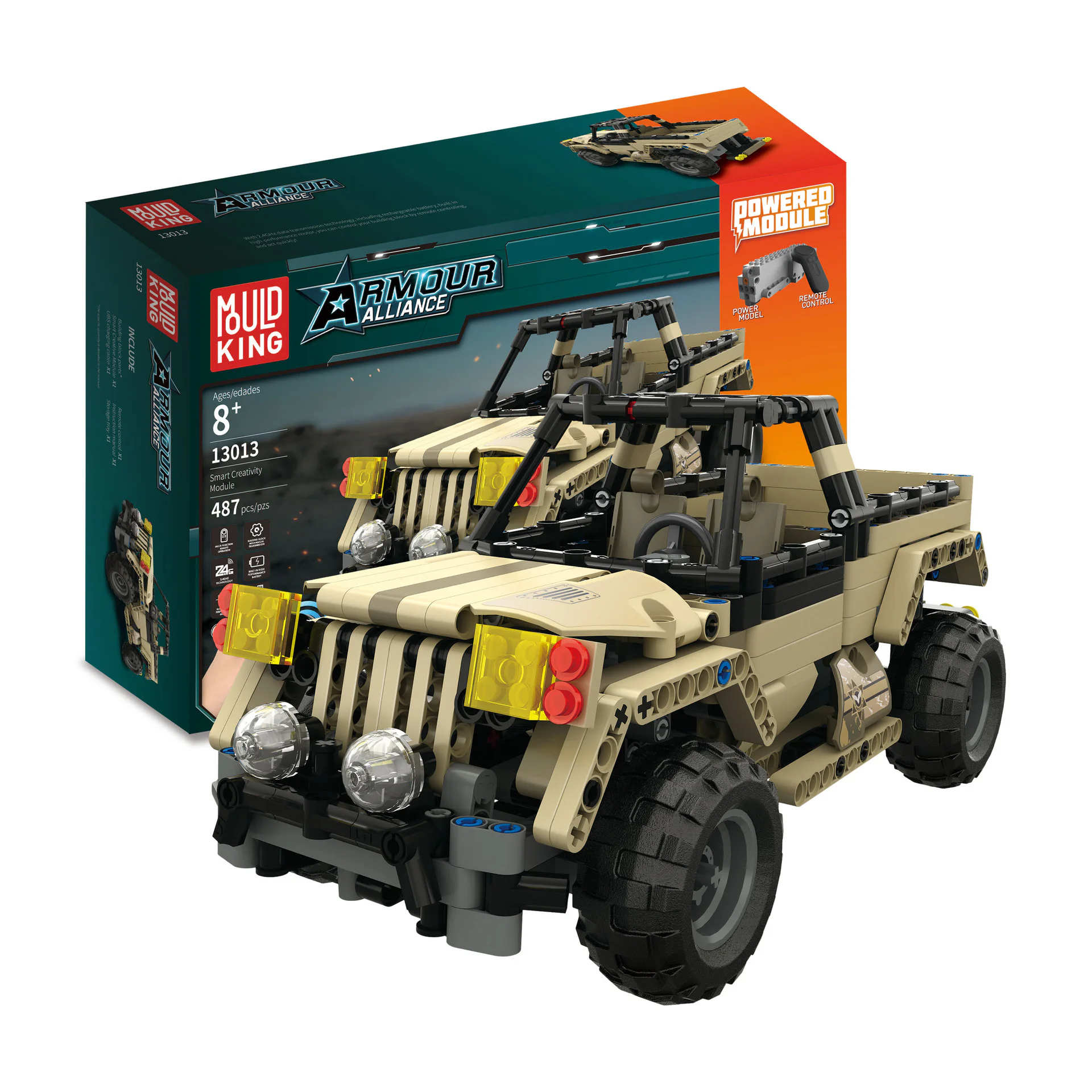 Armoured Alliance: military engineering pickup truck 宇星模王 MOULDKING 13013 image 1