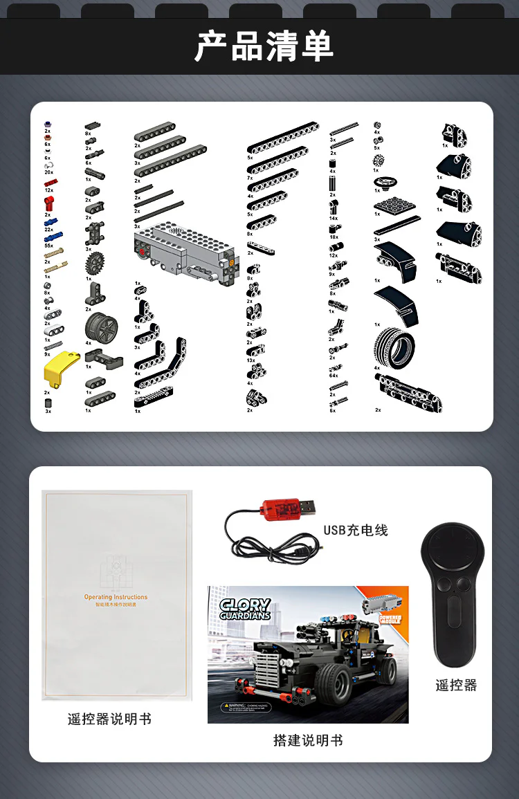 Elite Police Unit City Honor: Special Task Force Command Car 宇星模王 MOULDKING 13007 image 6
