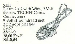 Plates 2 x 2 with Wire 128 and 9 V