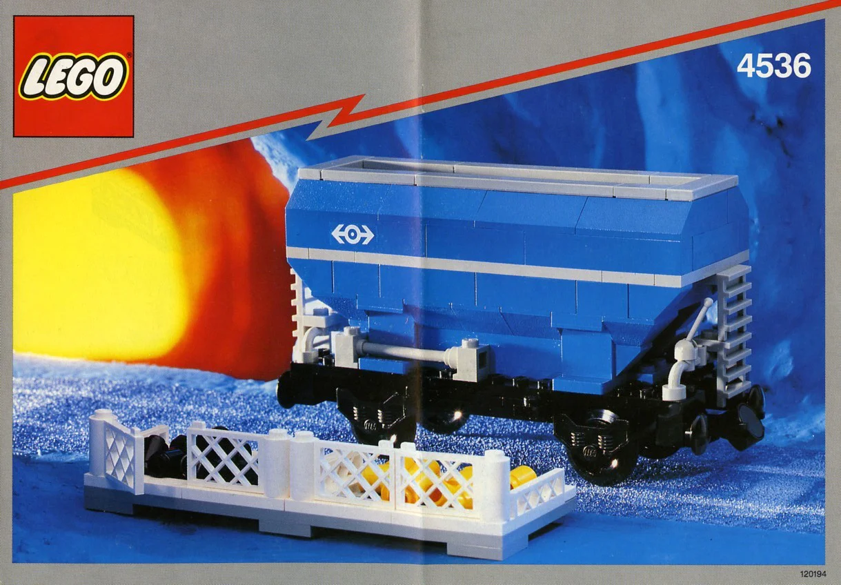 Blue bottom unloaded car 乐高 LEGO 4536