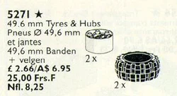 49.6 mm white rims and tyres