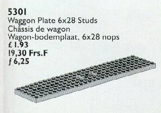Wagon / Carrie Plate 6 x 28, Grey 乐高 LEGO 5301