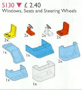 Windshield, seat and wheel 乐高 LEGO 5130 image 1