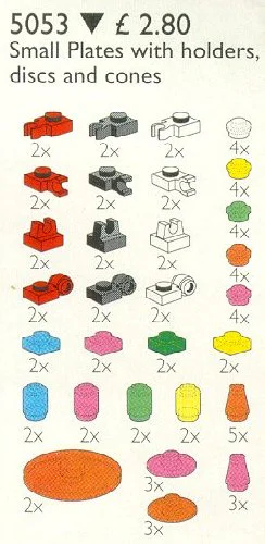 SmallPlates with Tool Holders, Disks and Cones 乐高 LEGO 5316