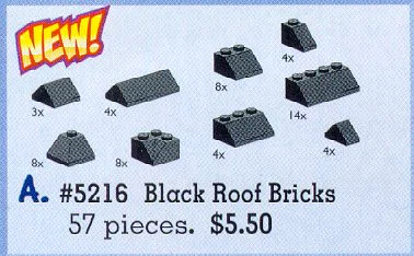 Sloping roof bricks at a 45-degree angle are red. 乐高 LEGO 5151 image 2