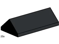 "Black steep-sloped 2x4 ridge roof tiles"