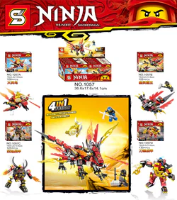 "Mystical Ninja Warrior Boy Package with 4-in-1 Fire Dragon 4 Styles"