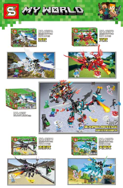 My World: Dragon Tribe Series Super Robotic Dragons Battle Scene 4 Variations