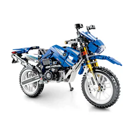 Mechanical code: Blue Yamaha motorcycle