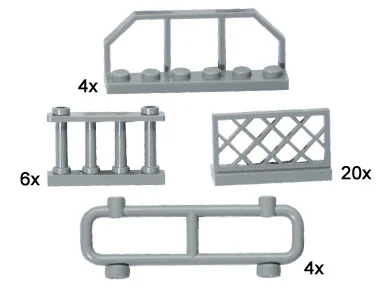 Bulk: Grey Fence 乐高 LEGO 10050