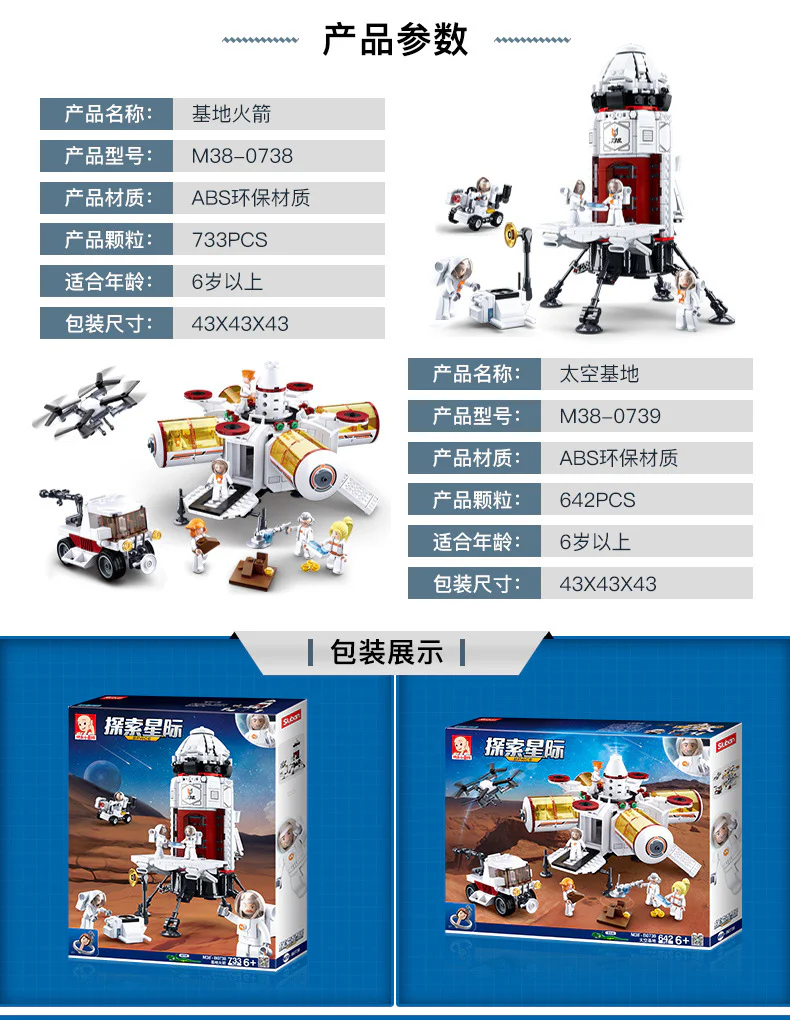 Exploration interplanetary: Base rocket 小鲁班 Sluban M38-B0738 image 4