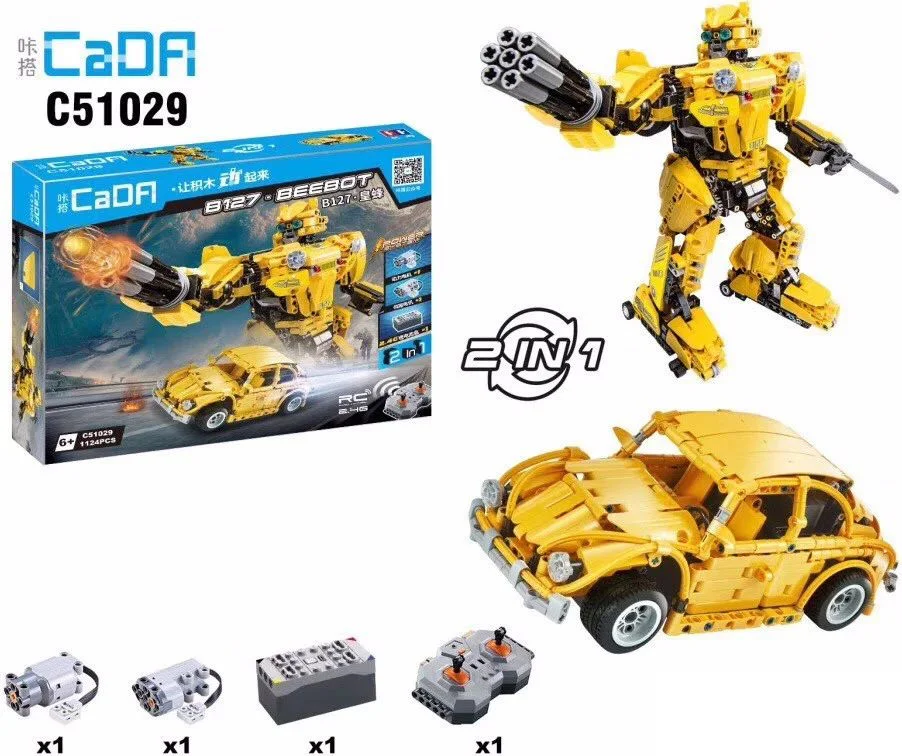 TRANSFORMING ROBOT: B127 - ROYAL BEE BUMBLEBEE, YELLOW BEATLES 咔搭 CaDA/双鹰 DoubleE C51029 image 1