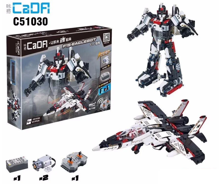 TRANSFORMING ROBOTS: RED SPIDER, F-15 EAGLE FIGHTER 咔搭 CaDA/双鹰 DoubleE C51030 image 1