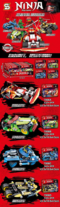 Mechanical Ninja: Ninja Squad - Inferno Battle Car, Lightning Battle Car, Ice Fang Battle Car, Collapse Battle Car