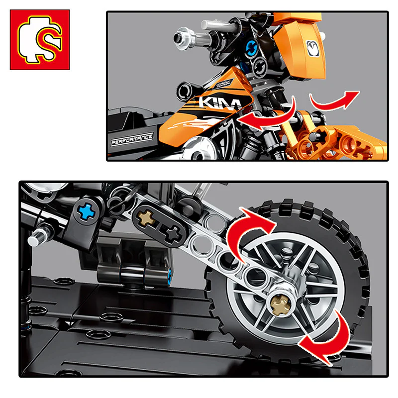 KTM Off-Road Motorcycle Model: Lego Build Toy Car 雷尔娱乐 50009 image 4