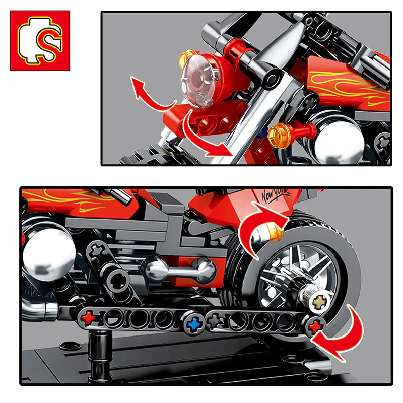 Lego Hot Wheels Kit: Harley-Davidson Model 森宝 SEMBO 701100 image 6