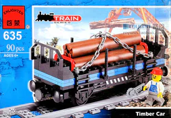 Train: Carries wood wagoncars.