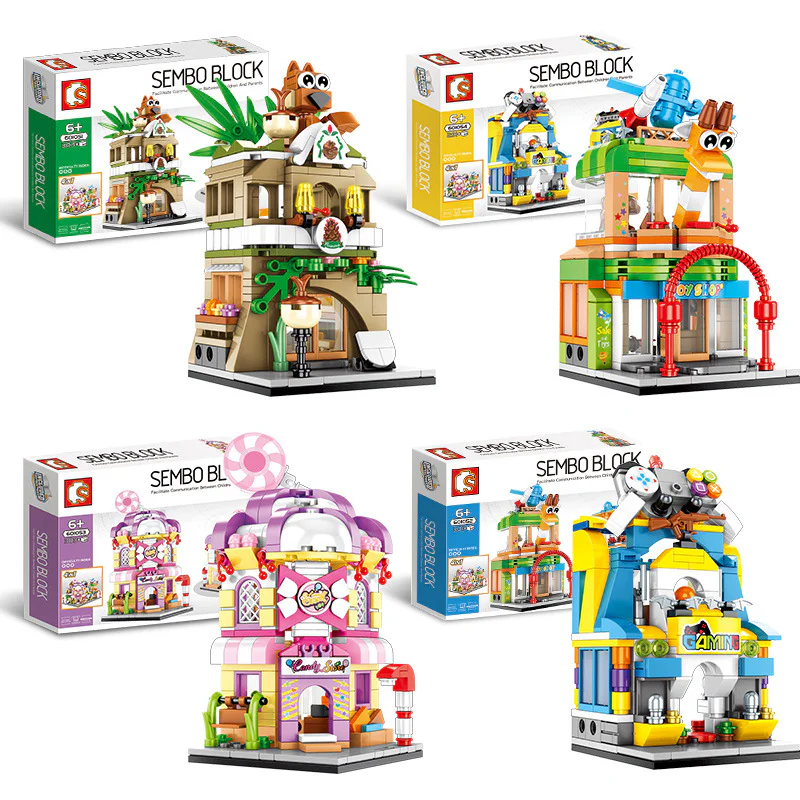 Mini Street Scene: 4 Options - Pinecone Store, Candy House, Toy Store, Game Machine 森宝 SEMBO 601052 image 4