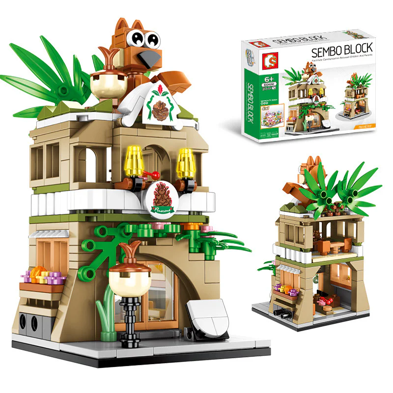 Mini Street Scene: 4 Options - Pinecone Store, Candy House, Toy Store, Game Machine 森宝 SEMBO 601052 image 6