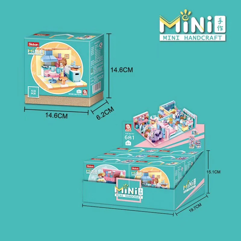 Here is the translation:

Mini DIY: 6 Styles of Living Room 小鲁班 Sluban M38-B0757D