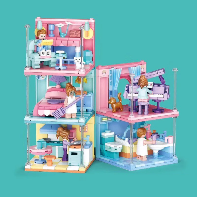 Here is the translation:

Mini DIY: 6 Styles of Living Room 小鲁班 Sluban M38-B0757D image 1
