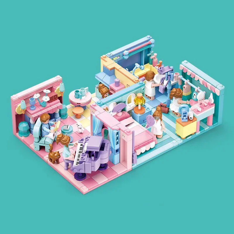 Here is the translation:

Mini DIY: 6 Styles of Living Room 小鲁班 Sluban M38-B0757D image 4