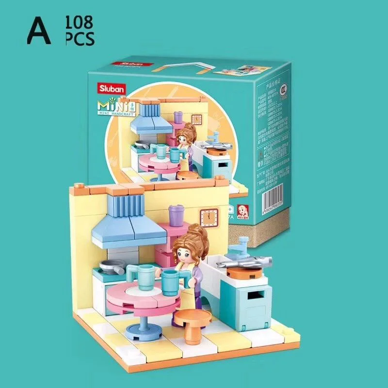 Here is the translation:

Mini DIY: 6 Styles of Living Room 小鲁班 Sluban M38-B0757D image 6
