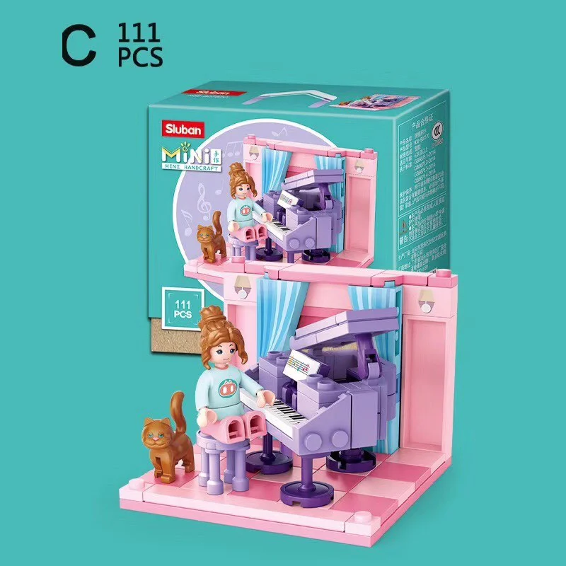 Here is the translation:

Mini DIY: 6 Styles of Living Room 小鲁班 Sluban M38-B0757D image 11