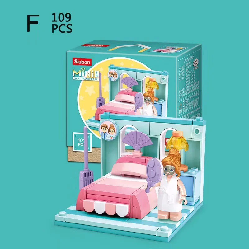 Here is the translation:

Mini DIY: 6 Styles of Living Room 小鲁班 Sluban M38-B0757D image 27