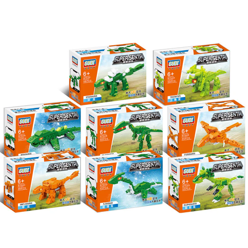 Superstitious Team: Dinosaurs eight in one 古迪 GUDI 8754 image 4