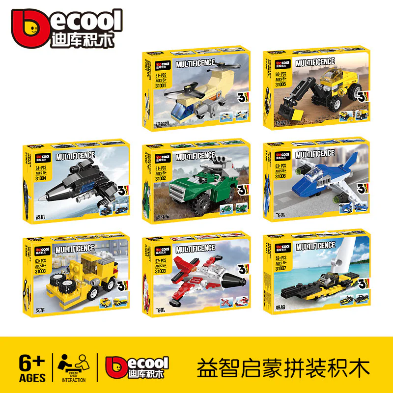 Innovative Three Transformations: Sea, Land, Air, Multiple Variations 8 styles 迪库 DECOOL/酷小砖 BrickCool 31007