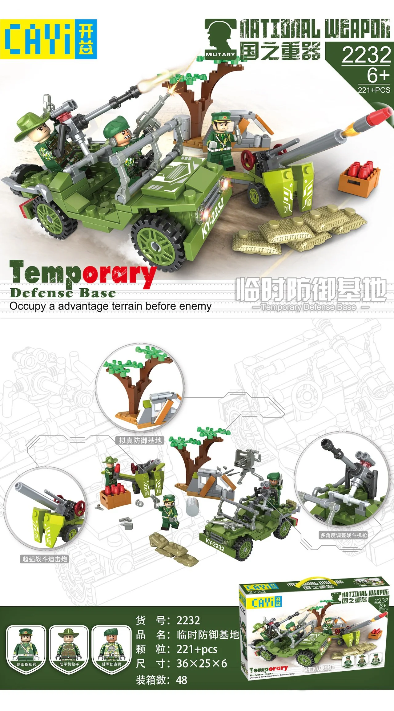 Heavy weapons of mass destruction: temporary defence bases 开益 CAYI 2232