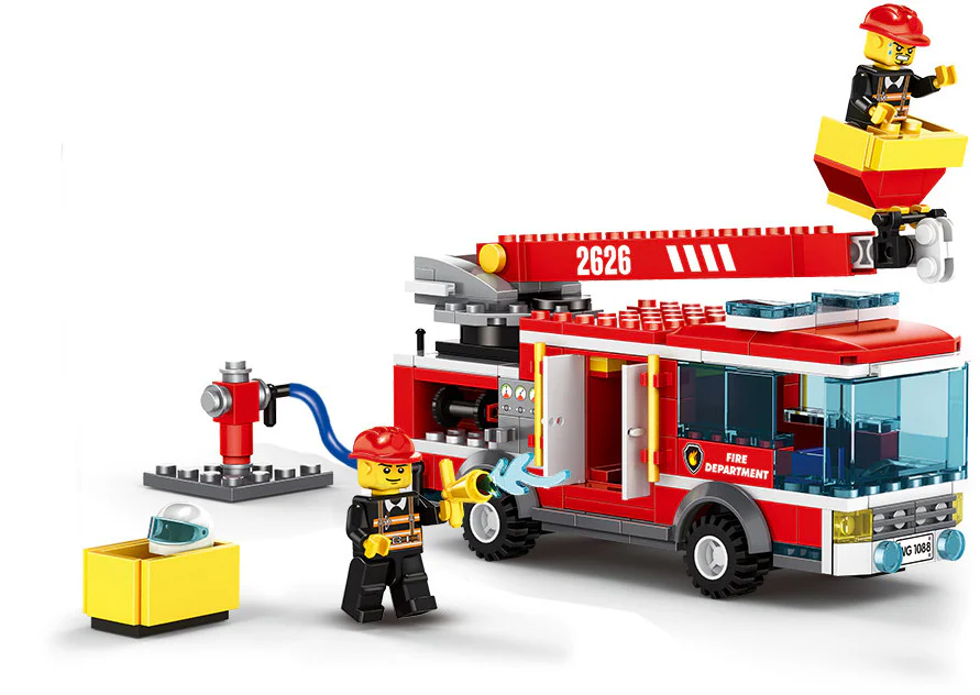 Fire department: High platform fire truck 万格 WANGE/乐博士 Dr.Luck 2626