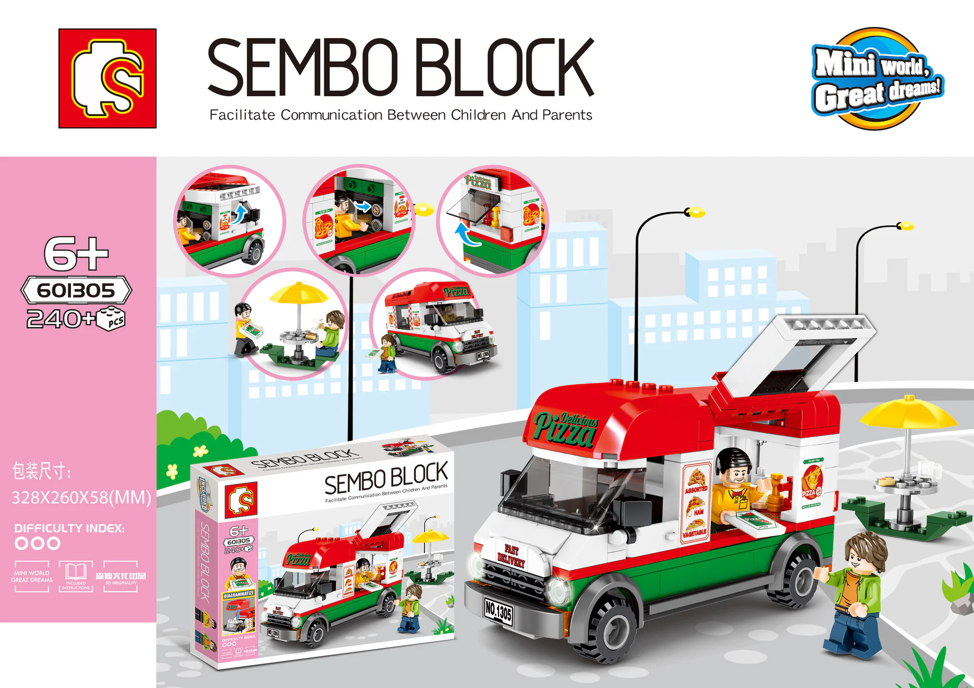 Sambo Street View: Pizza-Sale Car 森宝 SEMBO 601305