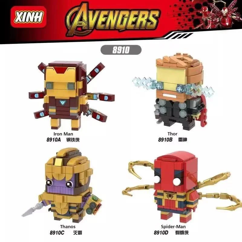 Flank Head: Iron Man, Thunder God, Demolition, Spider-Man 欣宏 XINH 8910