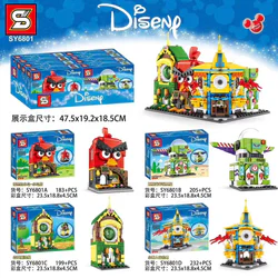 Tiny House 4 sets: Angry Little Bird, Baskin Robbins Toy Store, Forest Magic House, Yellow Man Music Bar.