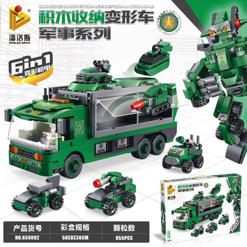scraper transformer: military series 6in1 transformer a 潘洛斯 PANLOSBRICK 659002