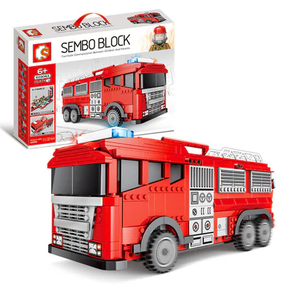Red mini-city fire truck 森宝 SEMBO 603063