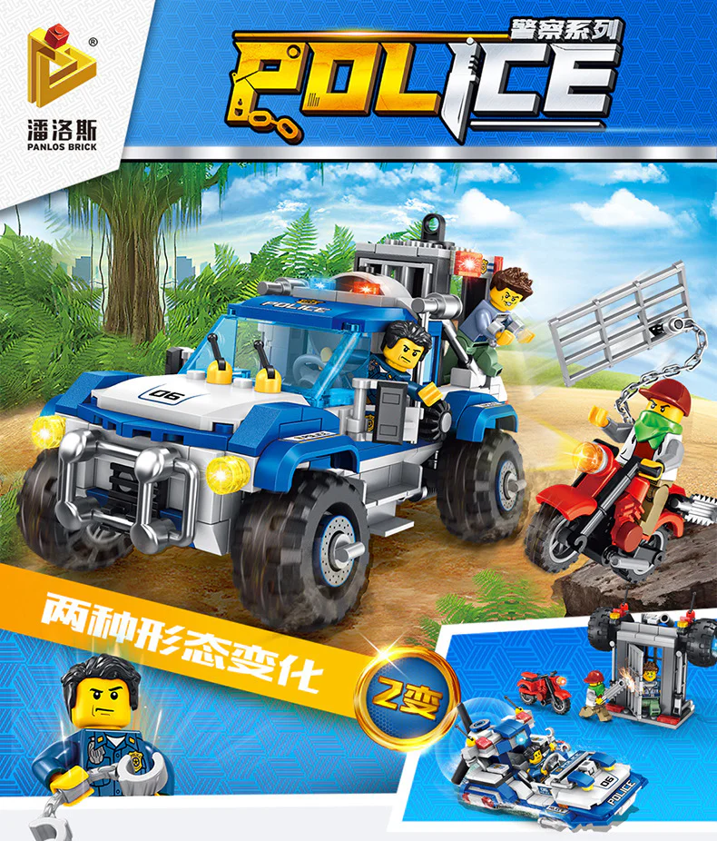 Police series: police pickup trucks 潘洛斯 PANLOSBRICK 681004B image 2