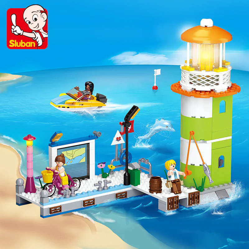 Pink Dream Bay: Dolphin Bay Pier Beacon 小鲁班 Sluban M38-B0607 image 1