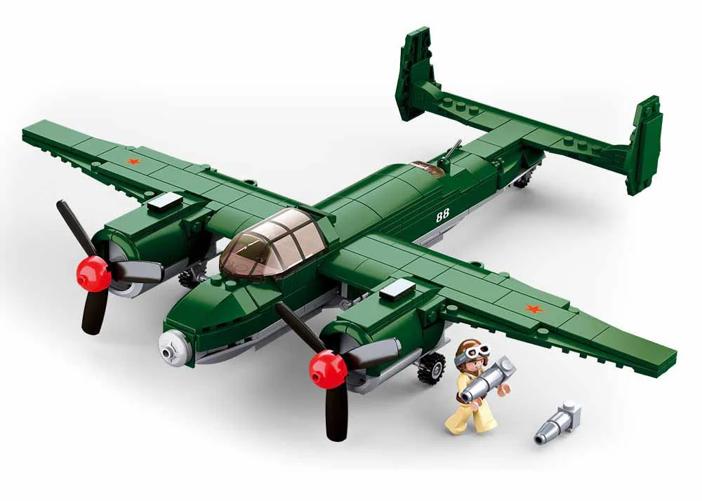 REBIRTH OF WORLD WAR II ADVERSITY: TU-2 MEDIUM BOMBERS 小鲁班 Sluban M38-B0688 image 1