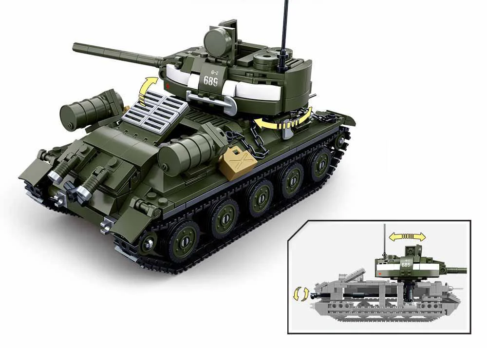 WORLD WAR II RE-EMERGENCE: T34\85 MEDIUM TANK 小鲁班 Sluban M38-B0689 image 3
