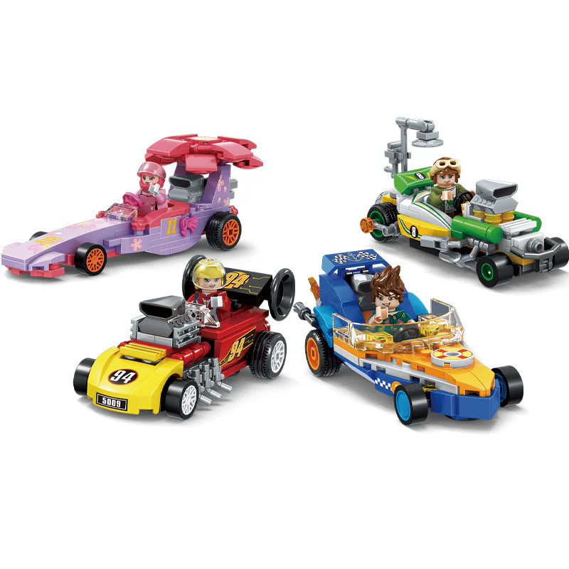 Disney Mitch races, four, Mickey's retro-convertible, Minnie's flower, Daisy's yacht, Don duck's tub racing 森宝 SEMBO 607310 image 1